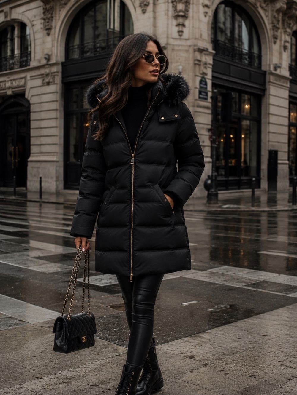 ZARA quilted down feather coat water repellent windproof